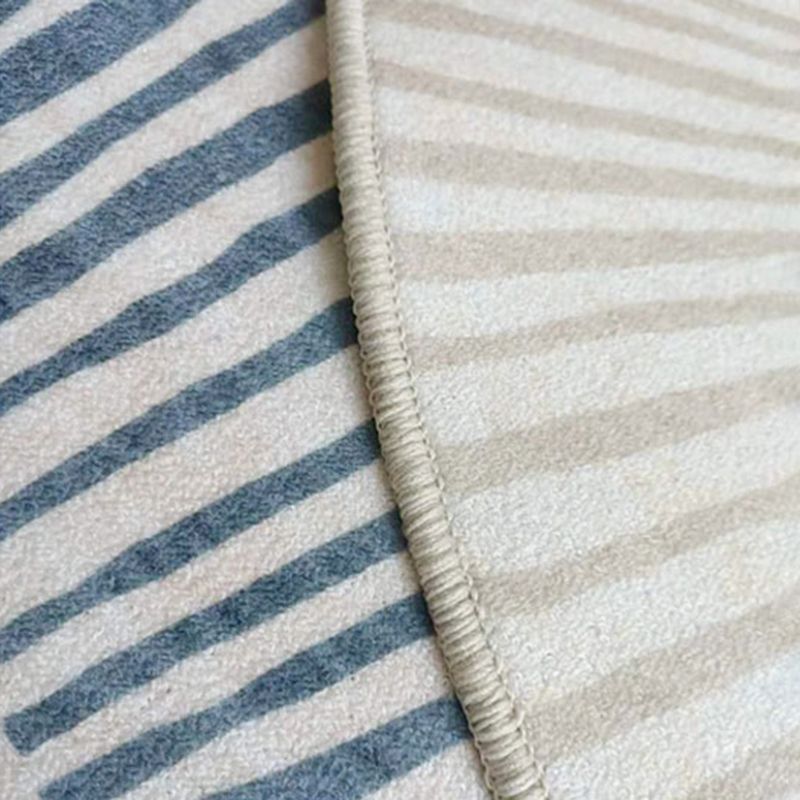 Beige Modern Area Rug Stripe Pattern Polyester Area Carpet Non-Slip Backing Rug for Living Room