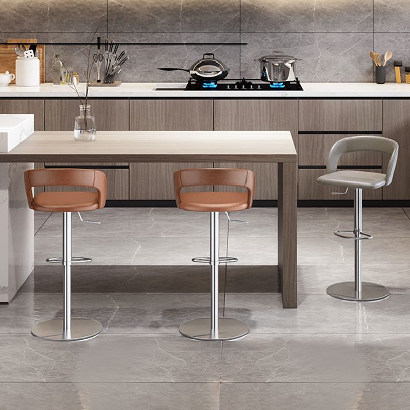 Adjustable Counter Height Stools Modern Faux Leather Bar Stools