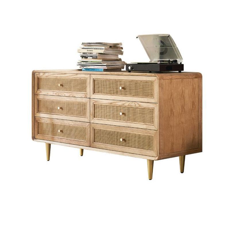 Contemporary Chest Solid Wood Knobs with Drawer Rectangle Accent Chest