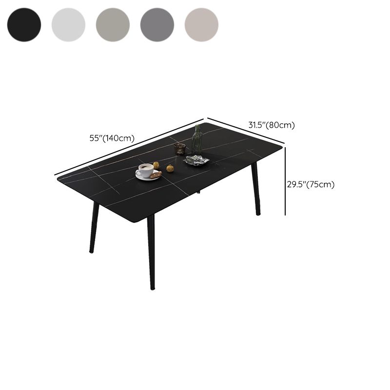 Modern Dinette Set with Solid Back Chairs 1/4/5/6/7 Pcs Stone Top Dining Table Set