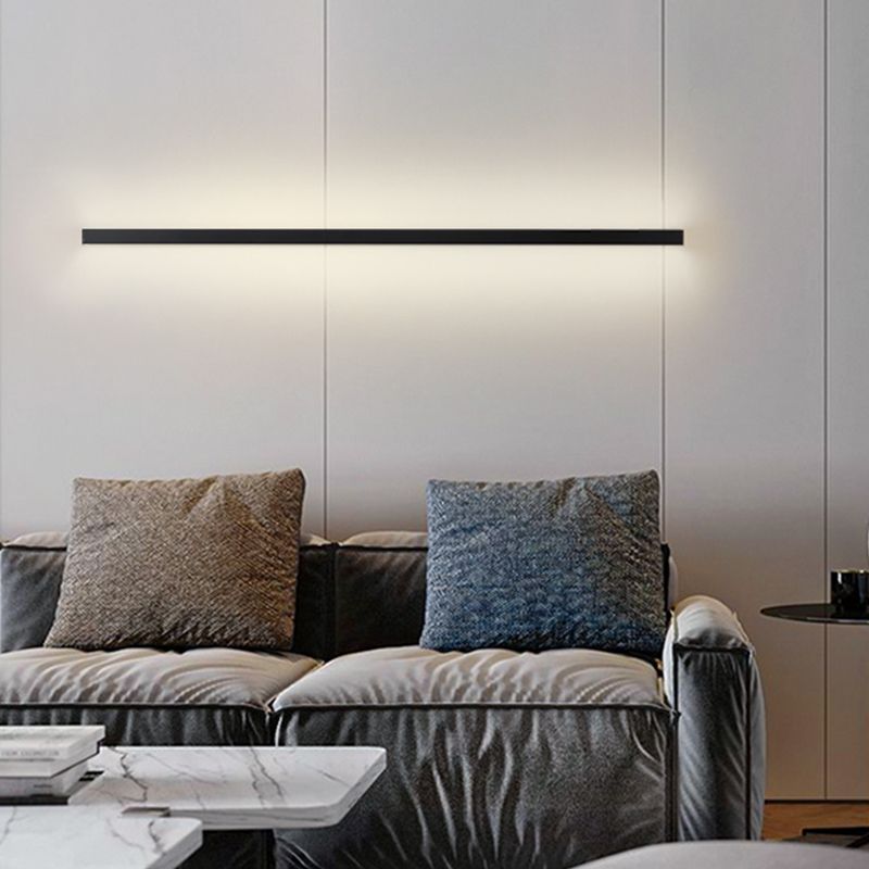 Linearer Schatten Metall Wandleuchte moderne Stil 1 Lichtwandhalterung Beleuchtung in Schwarz