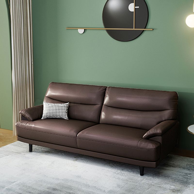 Stain Resistant Leather Pillow Top Arm Biscuit Back Settee Couch