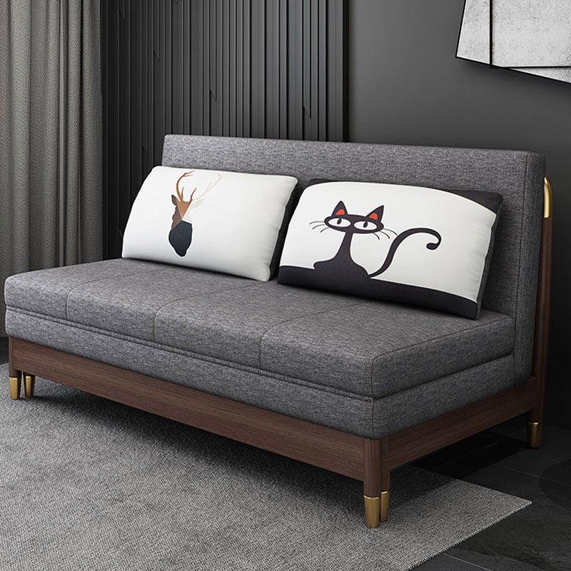 Contemporary Cotton Blend Sleeper Sofa Wood Frame Armless Sofa Bed