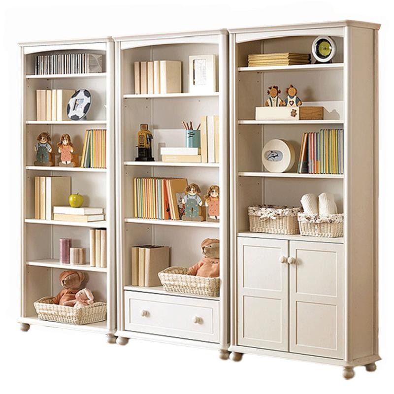 Scandinavian Wood Bookshelf Home Office Closed Back Bookcase