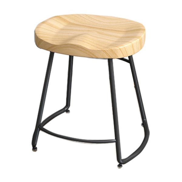 Industrial Wood Natural Barstool Wood Furniture with Metal Base for Home