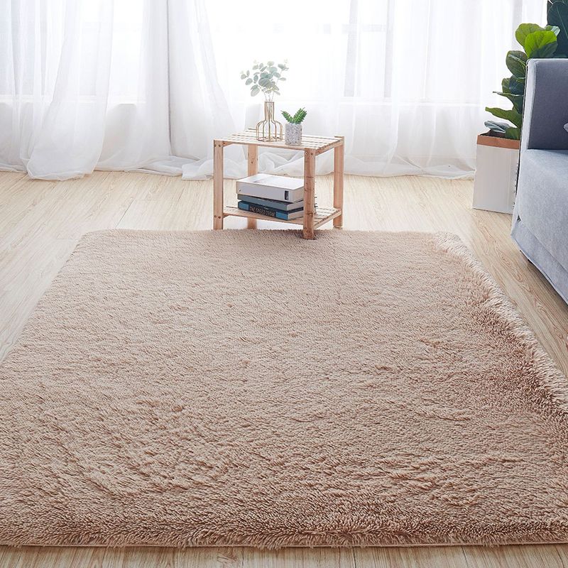 Comfort Solid Color Rug Multi-Color Scandinavian Carpet Plush Stain Resistant Anti-Slip Backing Machine Washable Rug for Home