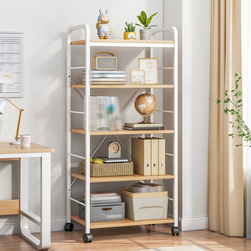 Wood Etagere Bücherregal zeitgenössisches Open Back -Bücherregal für das Heimbüro