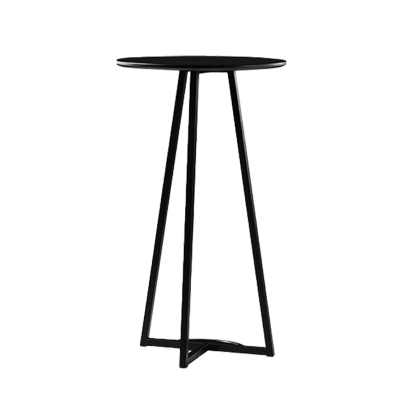 Contemporary Style Round Wooden Top Bar Dining Table for Home Use