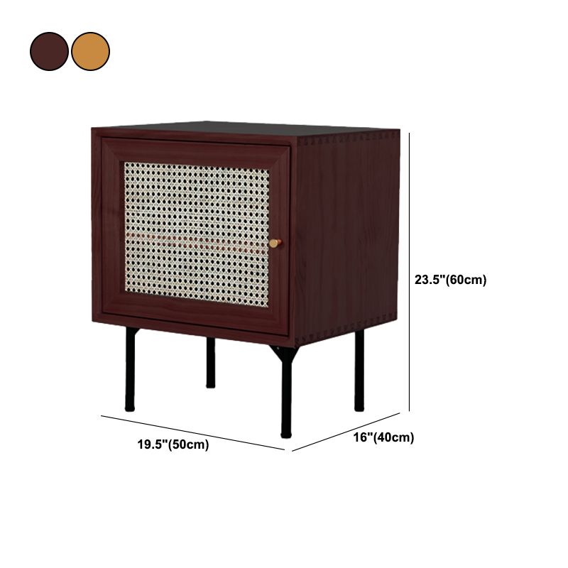 Contemporary Lower Shelf Nightstand Wooden Bedside Cabinet for Bedroom