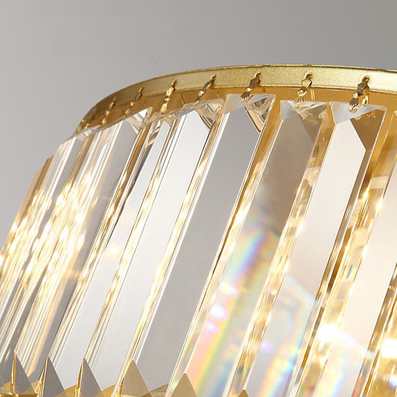 Circular Crystal LED Ceiling Fixture in Modern Luxury Style Wrought Iron Ceiling Light for Interior Spaces