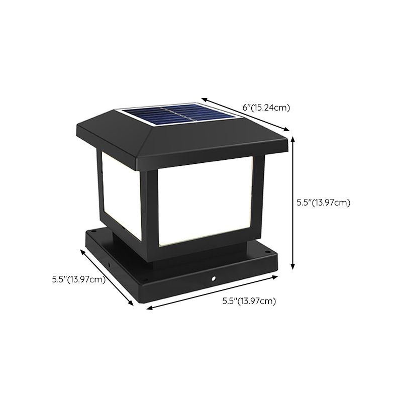 Simple LED Pillar Light Geometric Solar Lighting Fixture for Backyard