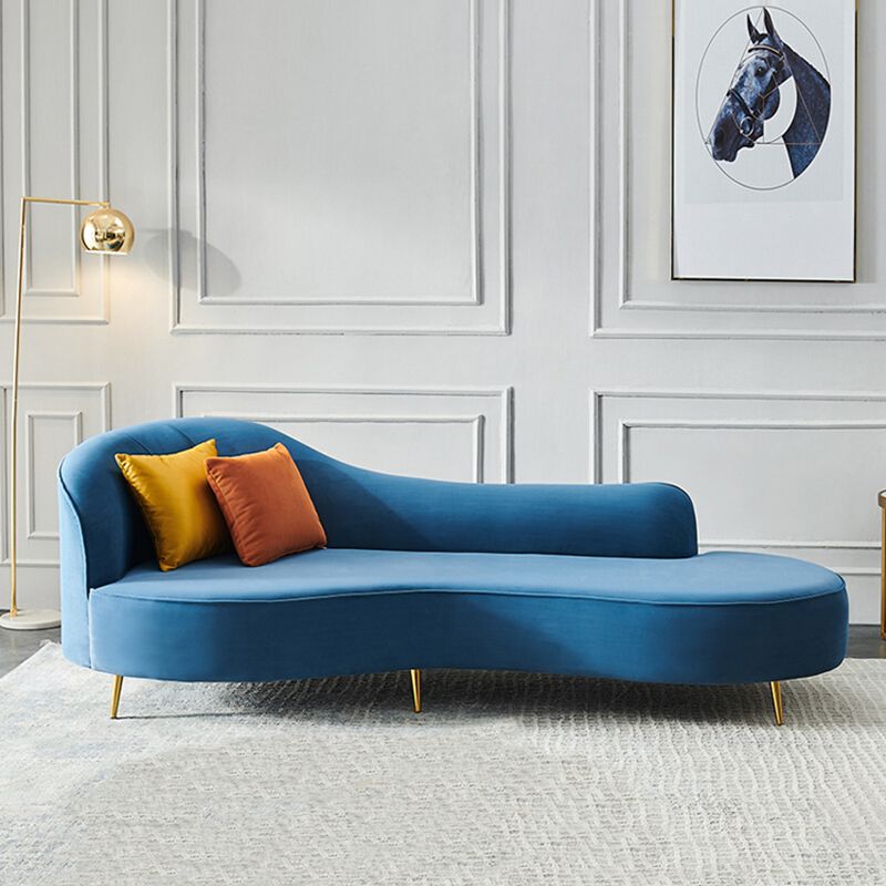 Glam Chaise Lounge Couch Rolled Arm Chaise Lounge for Bedroom