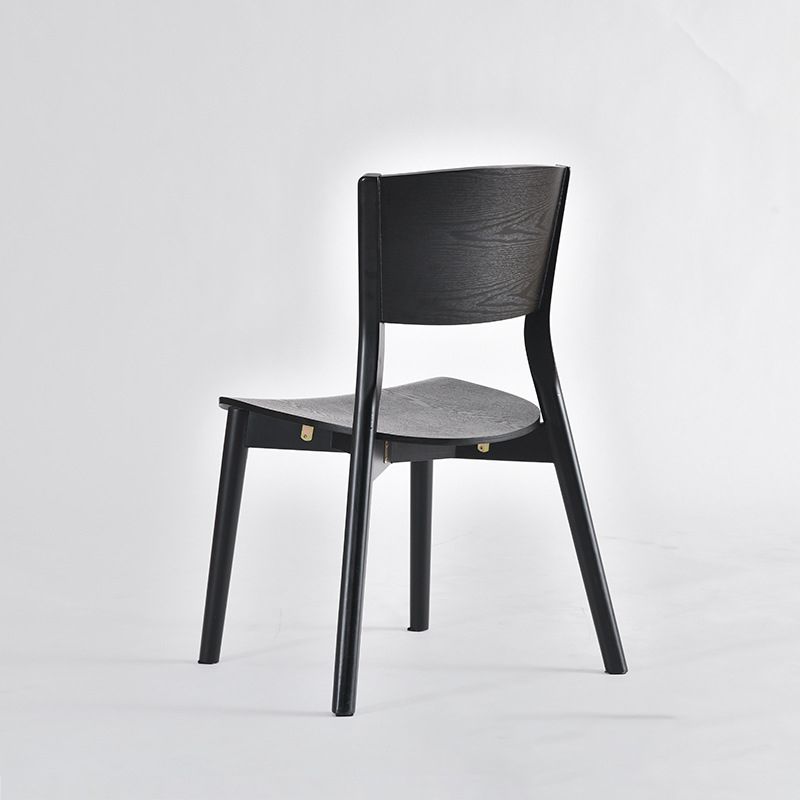 Industrial Armless Dining Chair Kitchen Open Back Chair in Black
