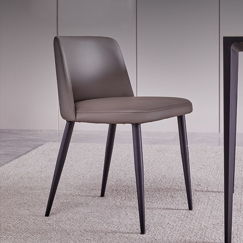 Contemporary Kitchen Chairs Armless Side Side Chair with Metal Legs