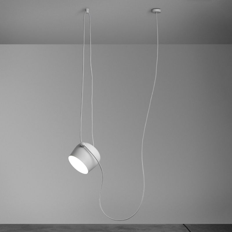 Mini Drum Aluminum Hanging Lamp Nordic White Suspension Light for Dining Room