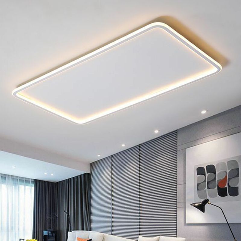 Plafonnier encastré moderne à LED extra-mince en aluminium pour chambre à coucher en blanc