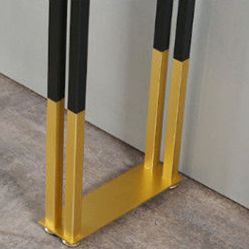 Glam Sintered Stone Bar Table Metal Base Bar Table for Kitchen Living Room