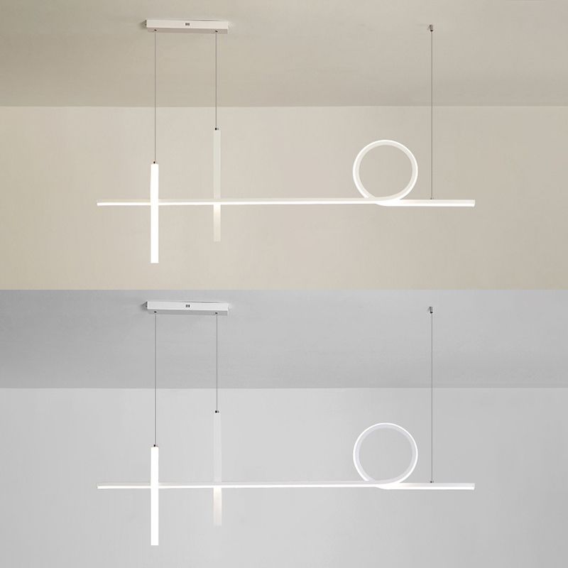 Simplicity Contemporary Island Lights Acrylic Shade Geometry Hanging Light for Dining Room
