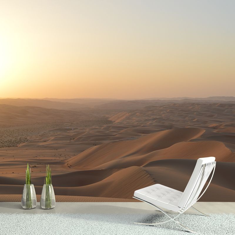 Desolate Desert Mural Wallpaper for Sitting Room Decor, Moisture Resistant