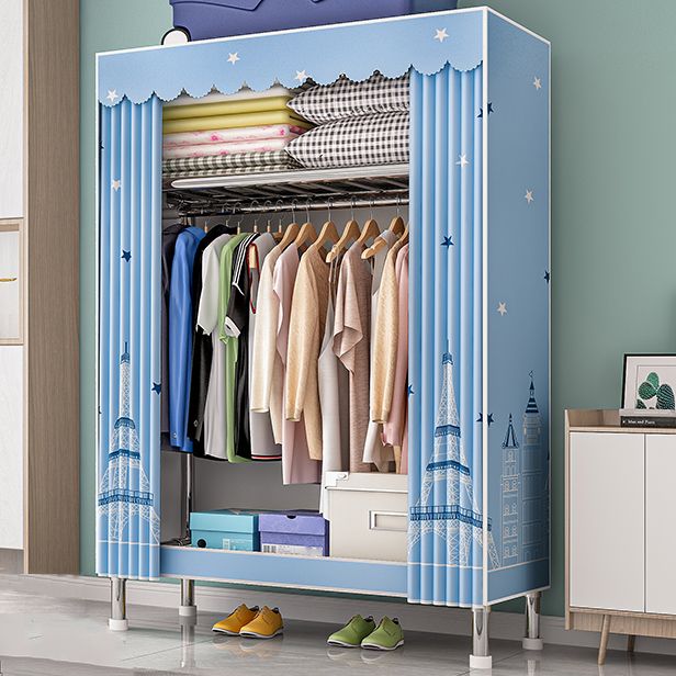 Contemporary Wardrobe Closet with Legs Steel Wardrobe Armoire