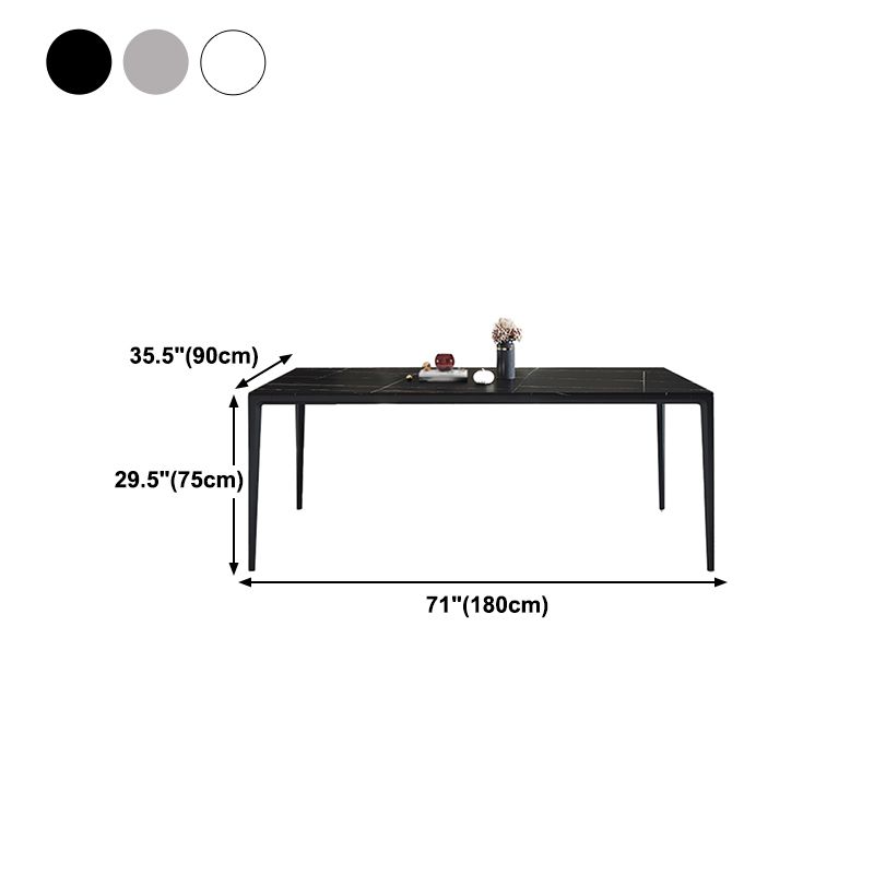 Mesa de comedor de piedra sinterizada Mesa de 4 patas de estilo industrial para comedor