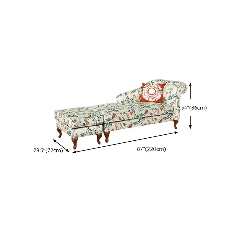 Modern Style Living Room Chaise Rolled Arms Upholstered Chaise