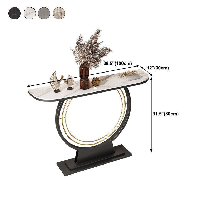 11.8" Wide Stone Console Table Scratch Resistan Console Table Ironcraft Frame Accent Table