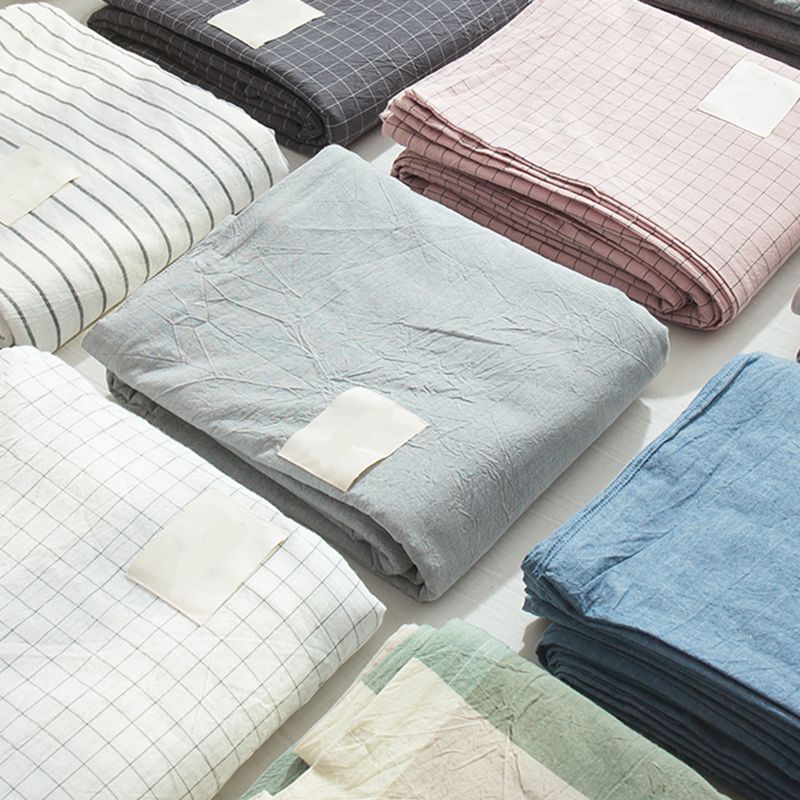 Color Block Sheet Set Cotton Breathable Non-Pilling Soft Bed Sheet