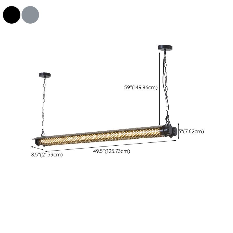Industrial Metal Pendant Lamp Cylinder Shape Island Light for Living Room