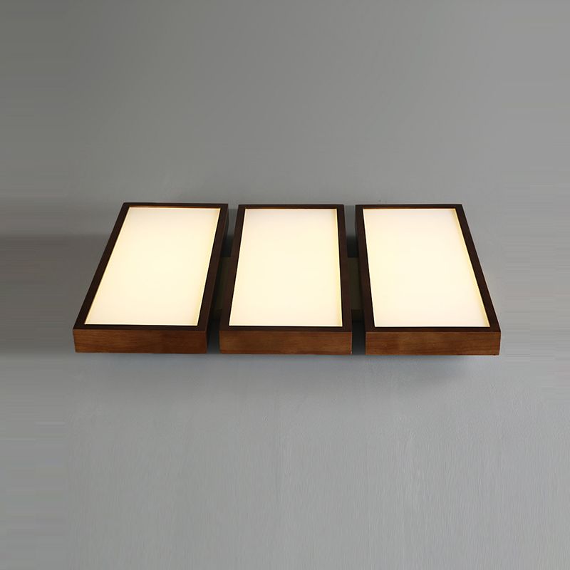 Modern Ceiling Lamp Wooden Flush Mount Light Fixture for Bedroom