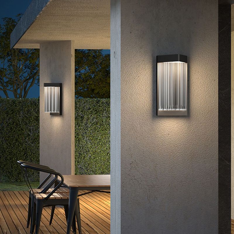 Simple Wall Sconce Black Outdoor Wall Light Fixture with Acrylic