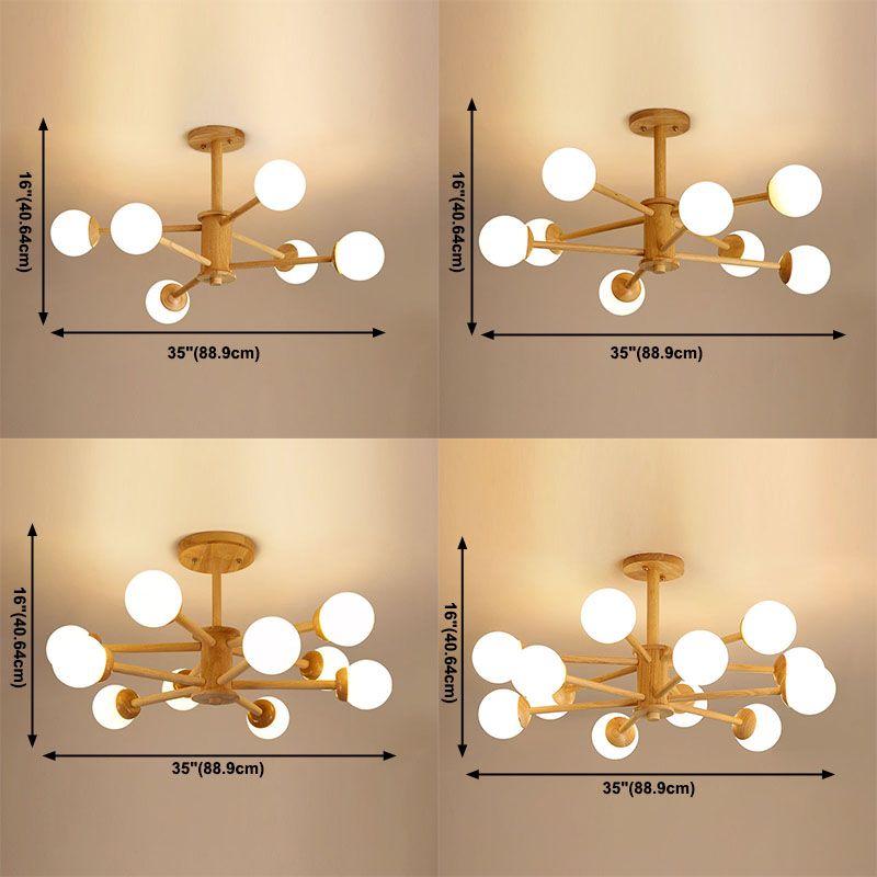 Hölzerne Lampenanhänger Kronleuchter Decke Hängende Leuchte für den Salon