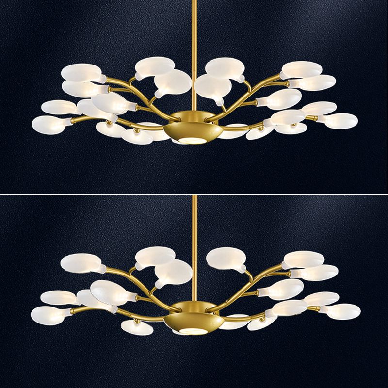 Goldzweig Kronleuchter modernistischer Metall und Acryldecker Kronleuchter für Wohnzimmer