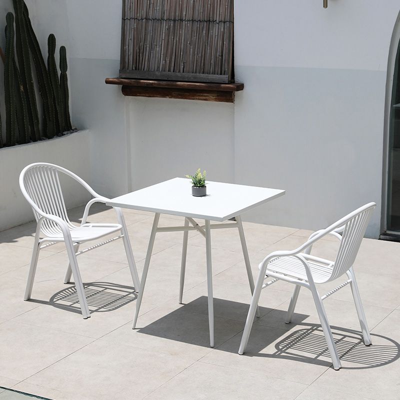 White Round Patio Dining Sets Boho 1/2/3/5/7 Pieces Dining Table Set