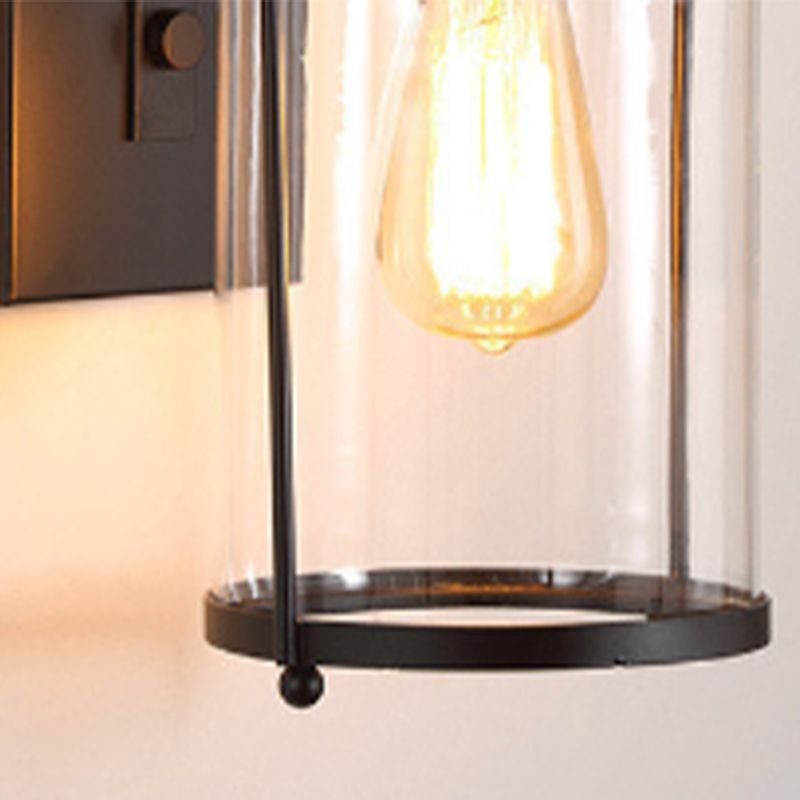 Cylinder Shape Wall Lamp Industrial Style Metal 1 Light Wall Sconce for Living Room