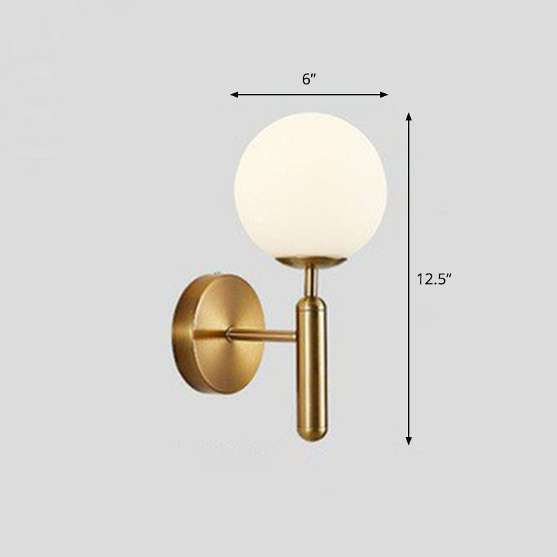 Glass Ball Mini Wall Light Kit Postmodern Single-Bulb Sconce Lighting Fixture for Bedroom
