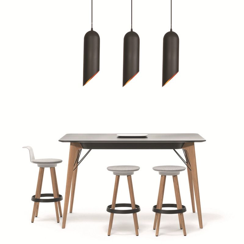 Métal de style post-moderne Lumière suspendue à 1 Light Frosted Black Bedroom Pendant avec 39,3 "Fil de suspension réglable