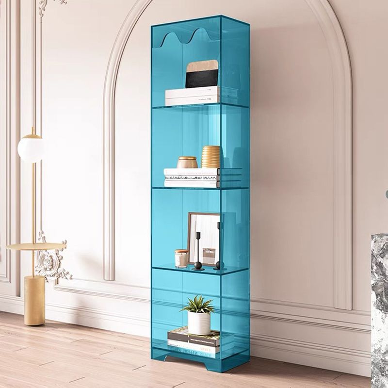 Contemporary Closed Back Standard Bookshelf Acrylic Bookcase for Study Room