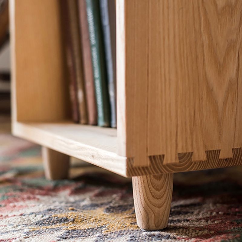 Wooden Night Table Modern Solid Wood Nightstand with Lower Shelf