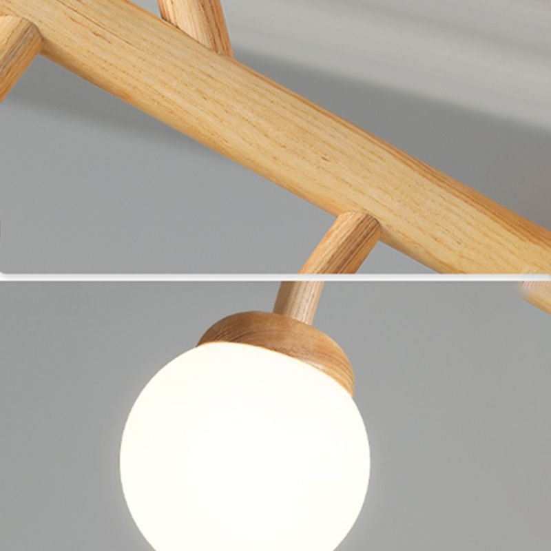 Wooden Chandelier Pendant Lamp Modern 3-Light Chandelier Light Fixtures for Living Room
