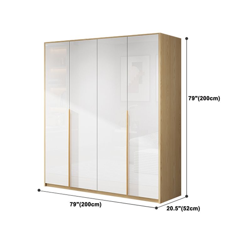 Hinged Storage Cabinet Engineered Wood Wardrobe Cabinet for Home