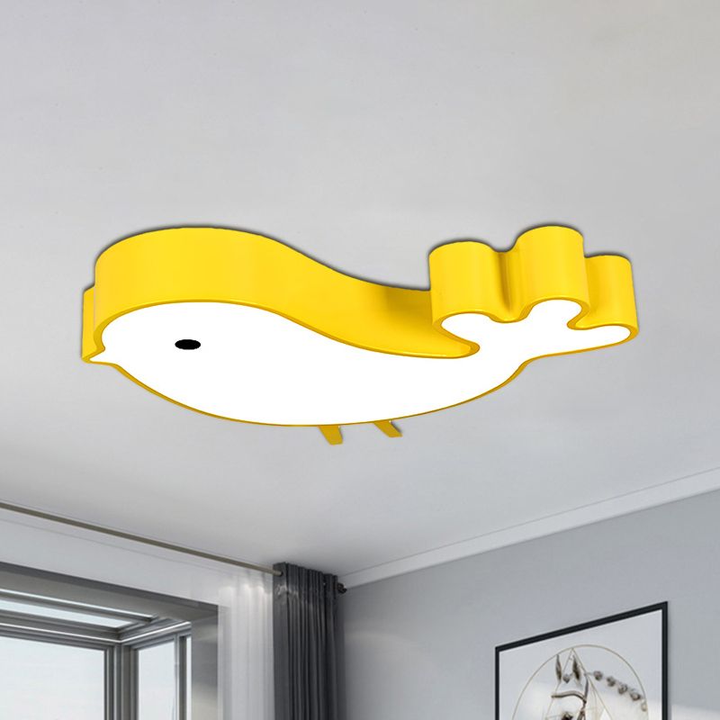 Cartoon LED Soffsh Flush Monte Blue / Pink / Yellow Finish Bird - Like Flush Light Fixture con Acrilico Shade