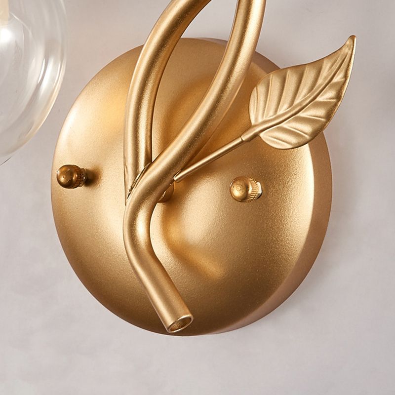 Industrial Style Ball Wall Sconce Glass 2 Light Sconces for Dining Room