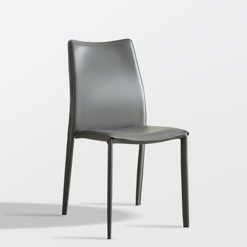 Faux Leather Upholstered Indoor Chair Matte Finish Solid Back Side Chair