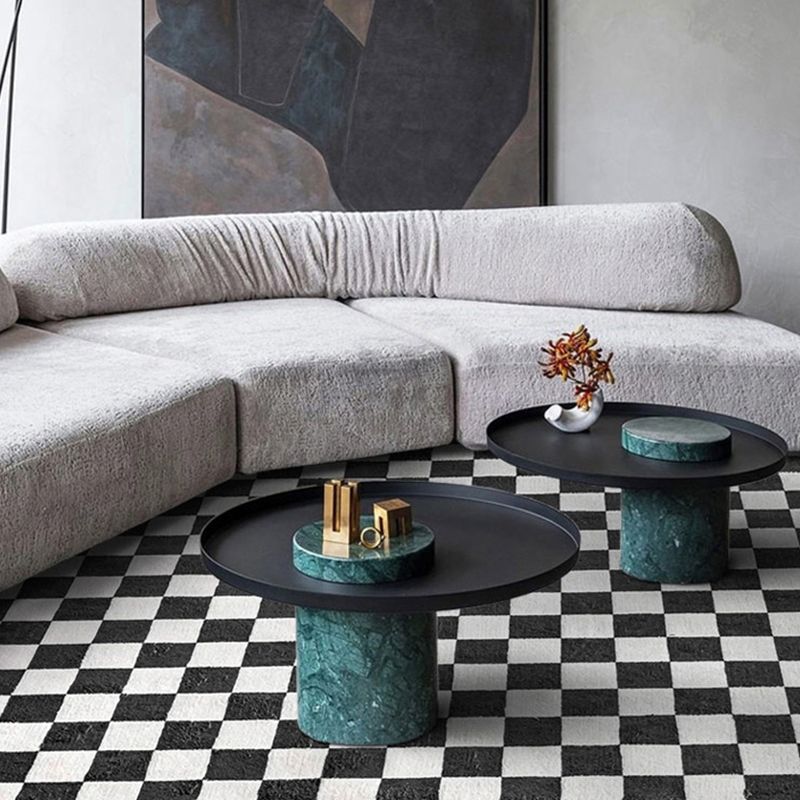 Simple Checkered Pattern Carpet Polyester Indoor Rug Pet Friendly Area Rug for Home Decoration