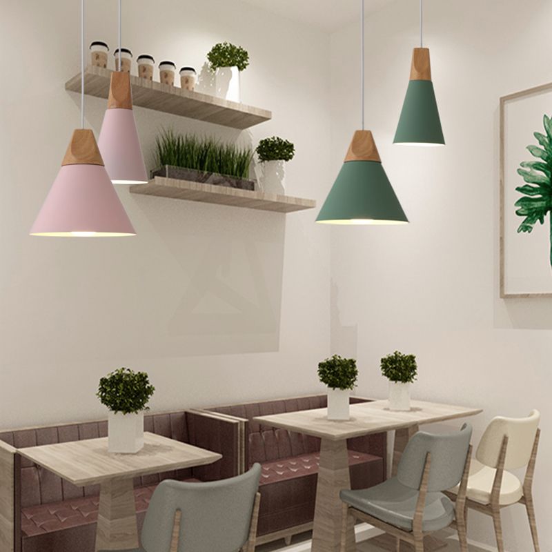 Macaroon Modern Hanging Lamps Aluminum Shade Pendant Lighting Fixtures