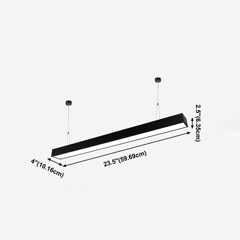 Lampes suspendues modernes linéaires, luminaires d'éclairage pendentif à LED noir pour le bureau