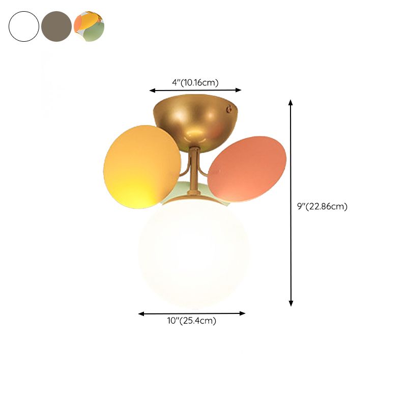 Glass Flush Mount Sputnik Light Contemporary Semi Flush for Living Room