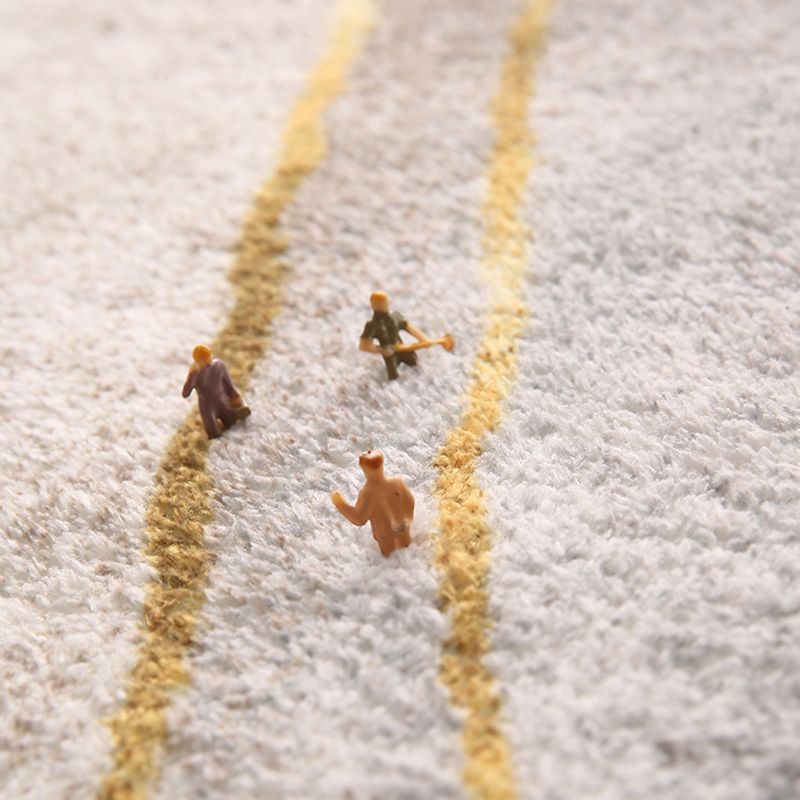 Beige Simple Rug Polyester Graphic Rug Stain Resistant Rug Washable Rug for Living