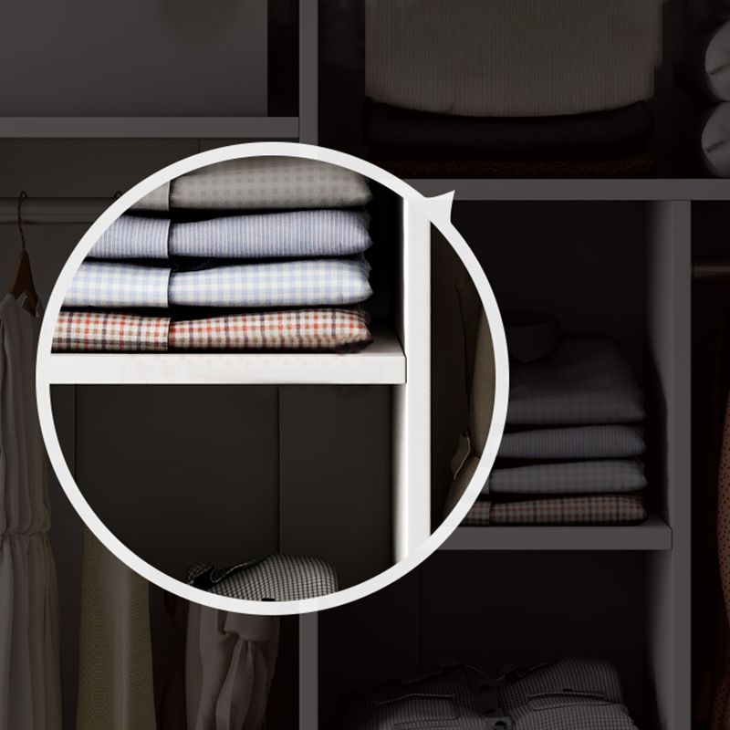 Modern Wardrobe Closet with Garment Rod Wooden Wardrobe Armoire